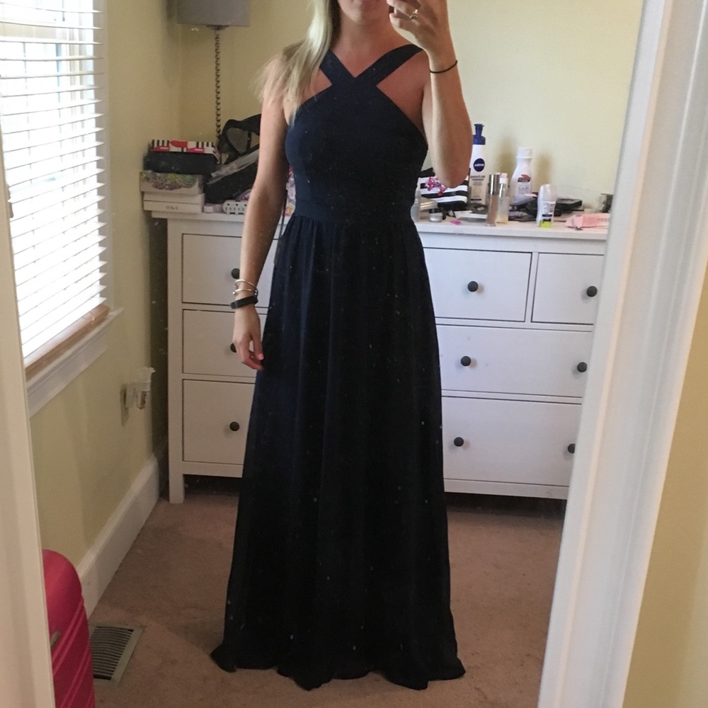 Lulus navy blue bridesmaid dress
